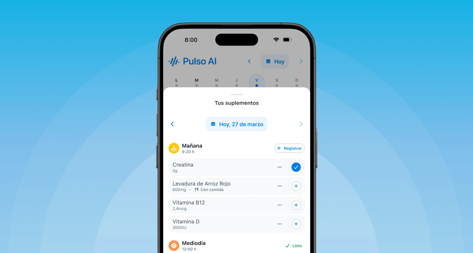Tu suplementación, organizada junto a tu nutrición