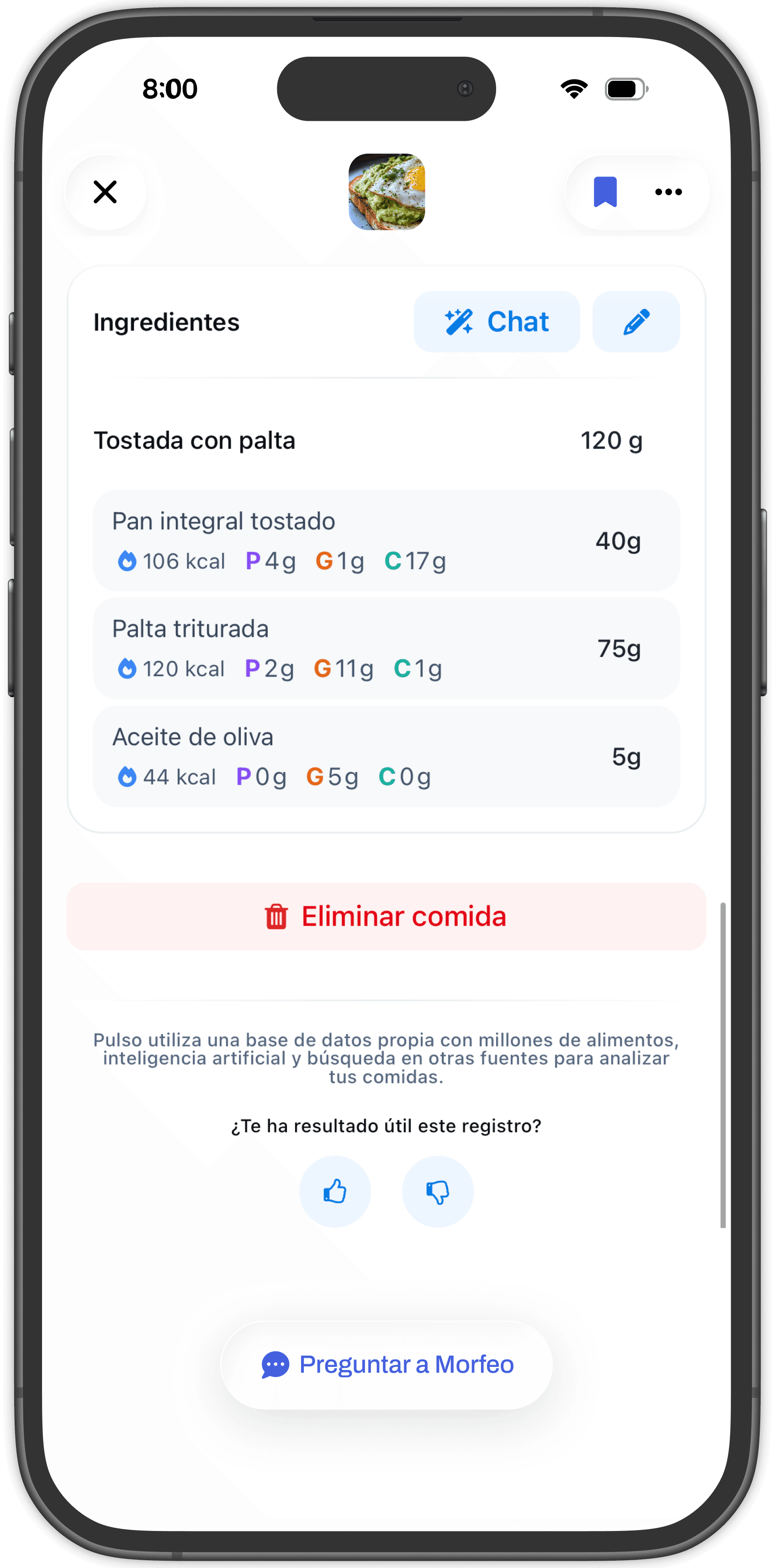 Composición de ingredientes