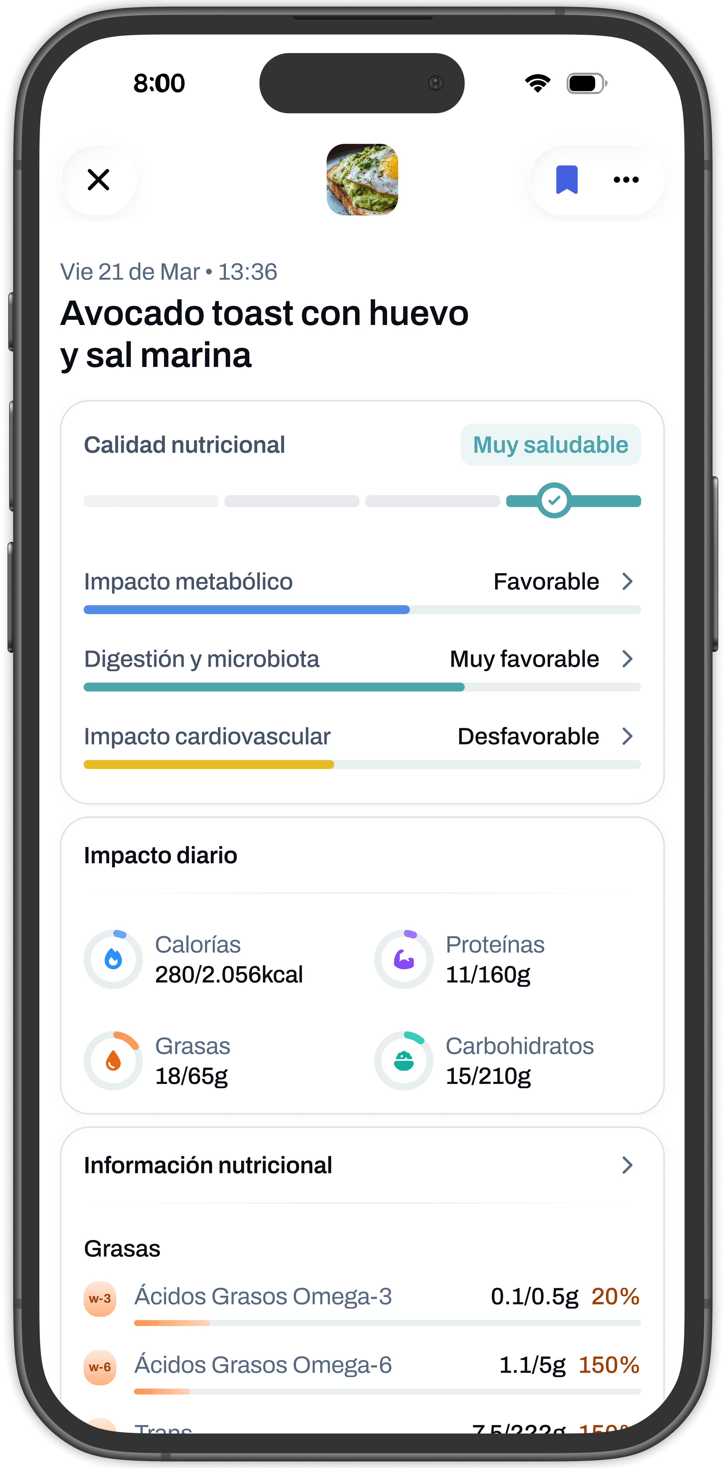 Calidad nutricional de comidas