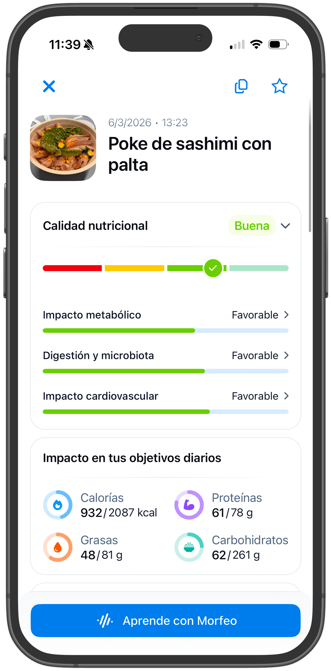Calidad nutricional de comidas